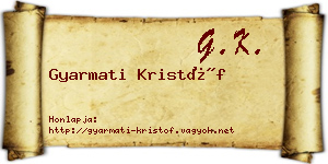 Gyarmati Kristóf névjegykártya