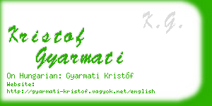 kristof gyarmati business card